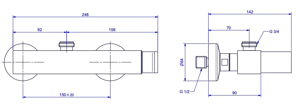 Однорычажный открытый смеситель для душа Bugnatese Tetris ARCH-00048091 - Вид №2
