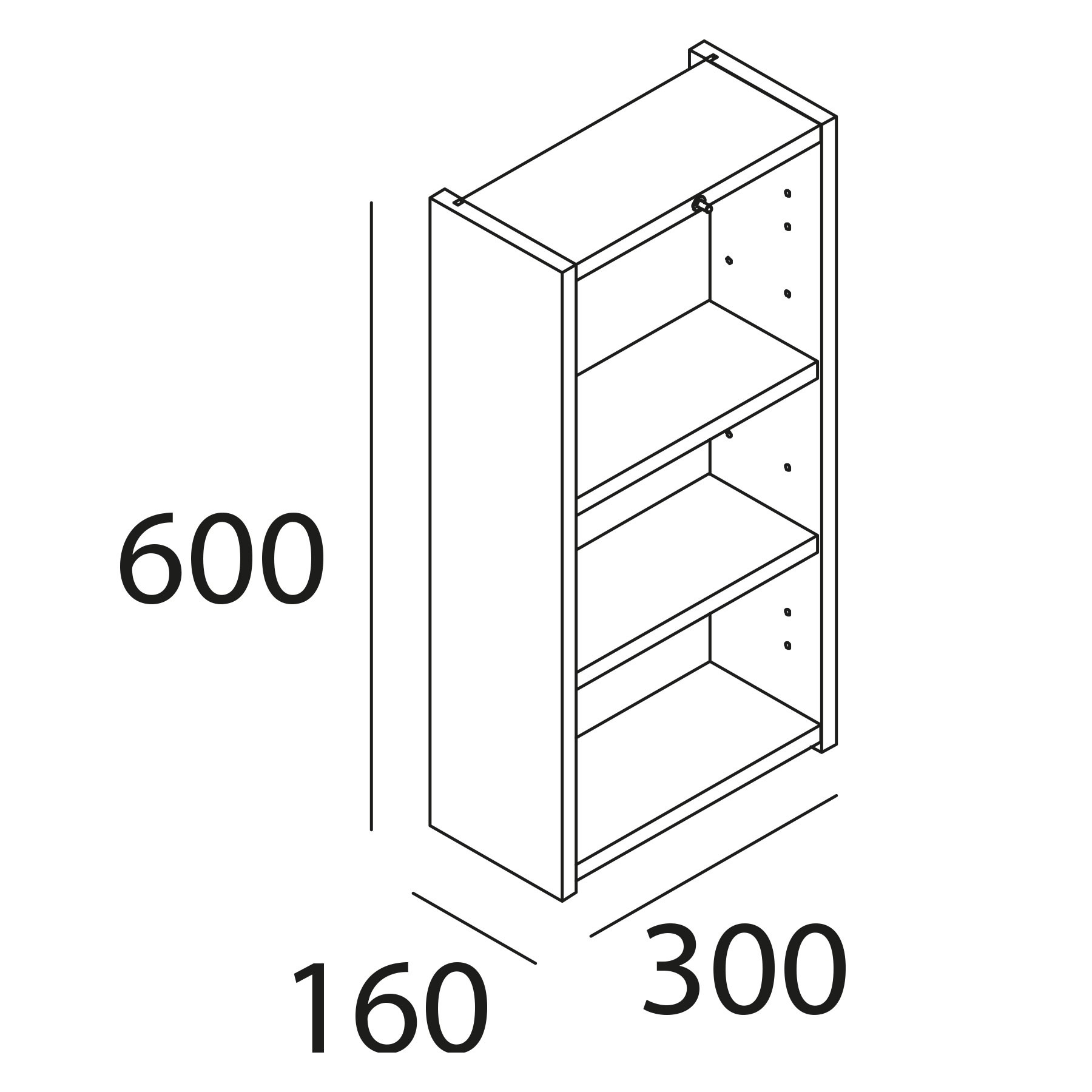 85189 SALGAR Модуль INFINITY 2 дверцы 1 ящик СЕРЫЙ МАТОВЫЙ 600 x 940 x 240 мм Мэтт Грей - Вид №1