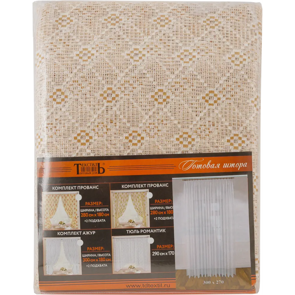 Тюль на ленте «Сетка», 300х270 см, мотивы, цвет бежевый ТОРГОВЫЙ ДОМ ТЕКСТИЛЬ STLM-2024419 - Вид №6