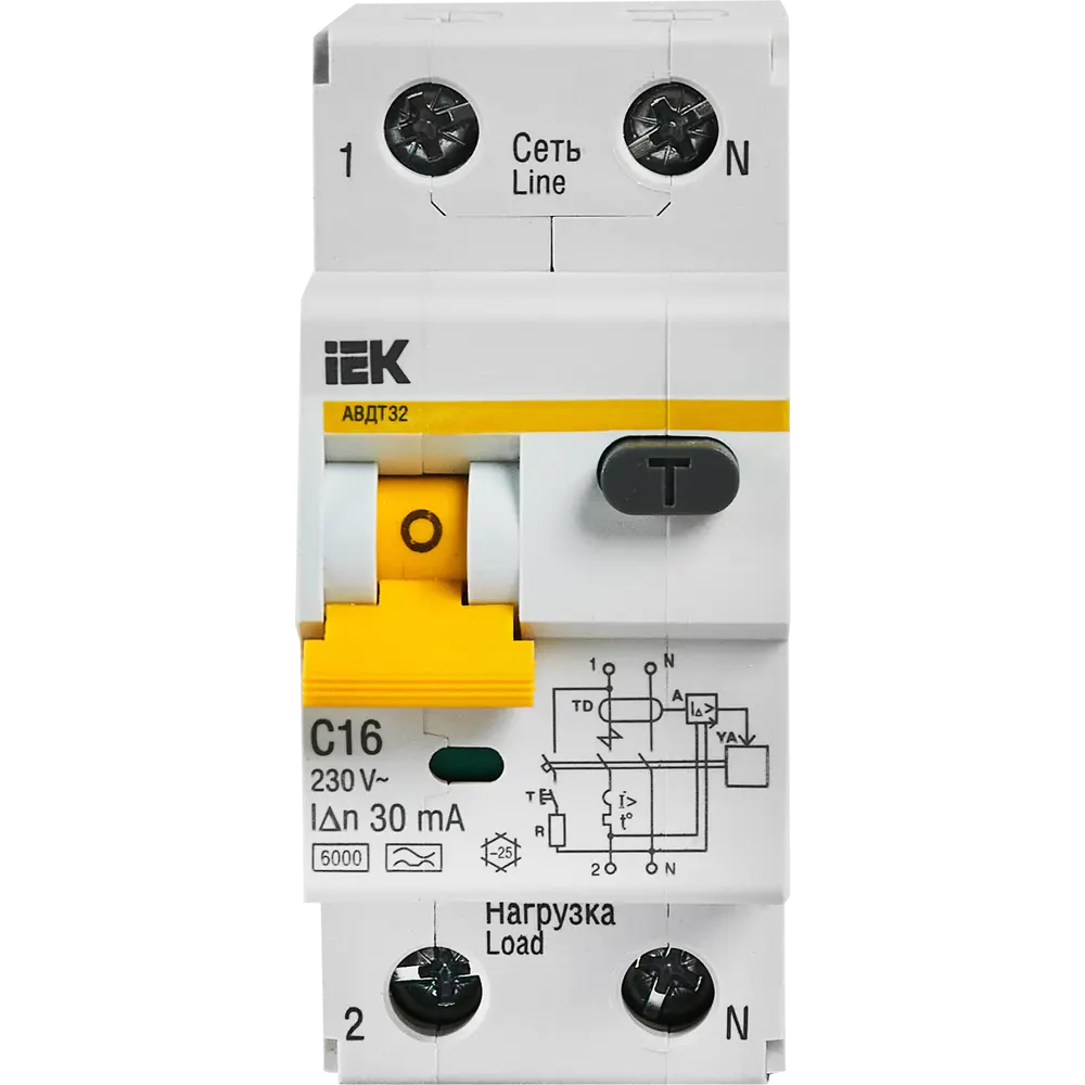 Выключатель автоматический IEK АВДТ 32 C16, 2 полюса, 16 А STLM-2135849 - Вид №2