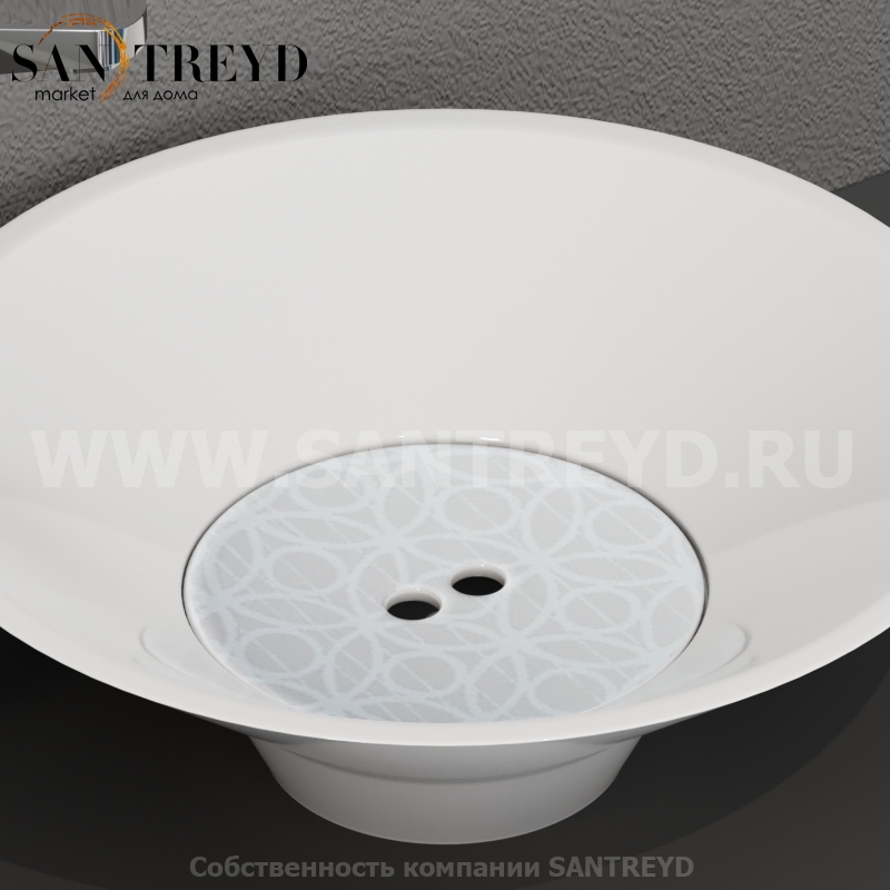 486074 Накладка на слив из керамики декор цвет Бургундское вино Kerasan Deco Италия