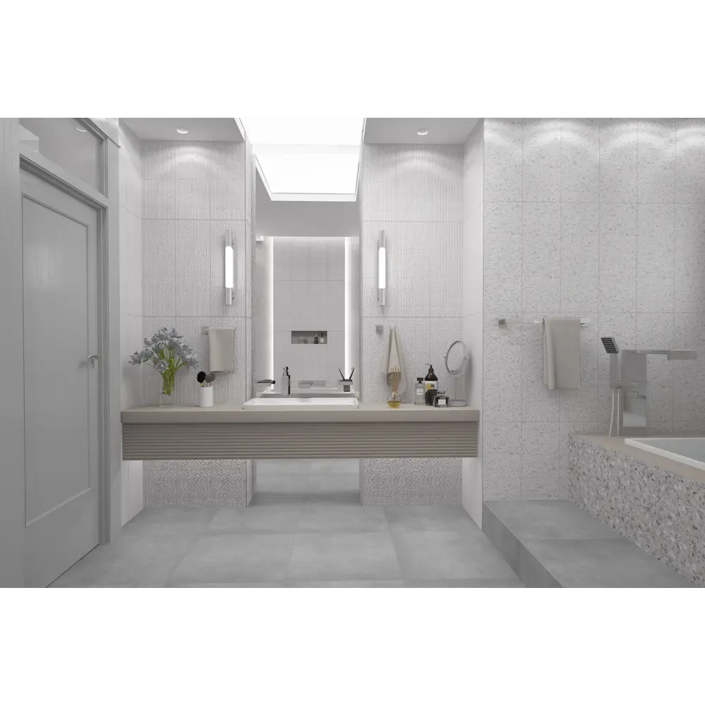 Плитка настенная Azori Terrazzo Bianco 25.1x70.9 см 1.25 м² цвет белый Alba STLM-2036604 - Вид №2