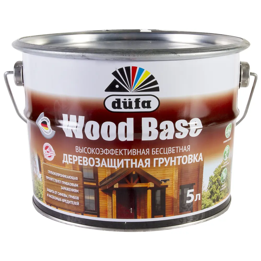 Грунт с биоцидом Dufa Wood Base бесцветный 5 л STLM-2097257