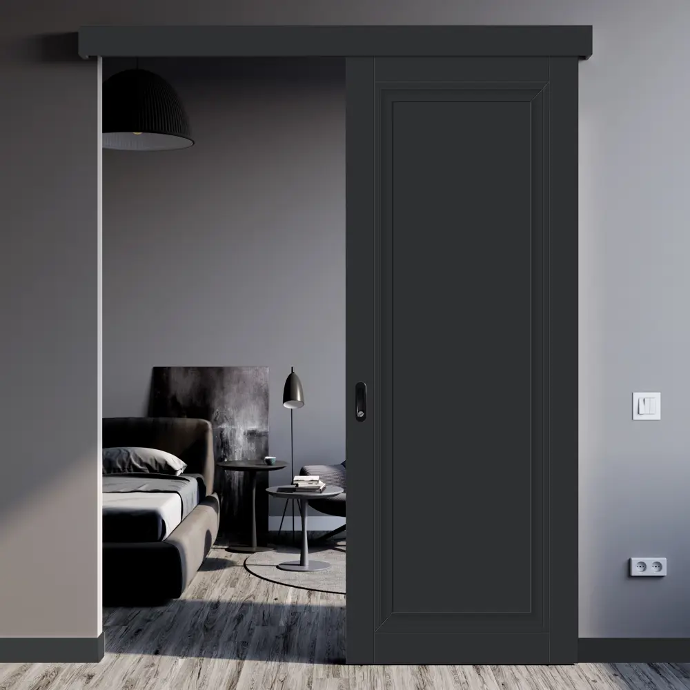 Комплект двери Нобиле глухая 60x200 см Hardflex цвет антрацит с добором 100 мм 89430289 STLM-2045880 МАРИО РИОЛИ  - Вид №3