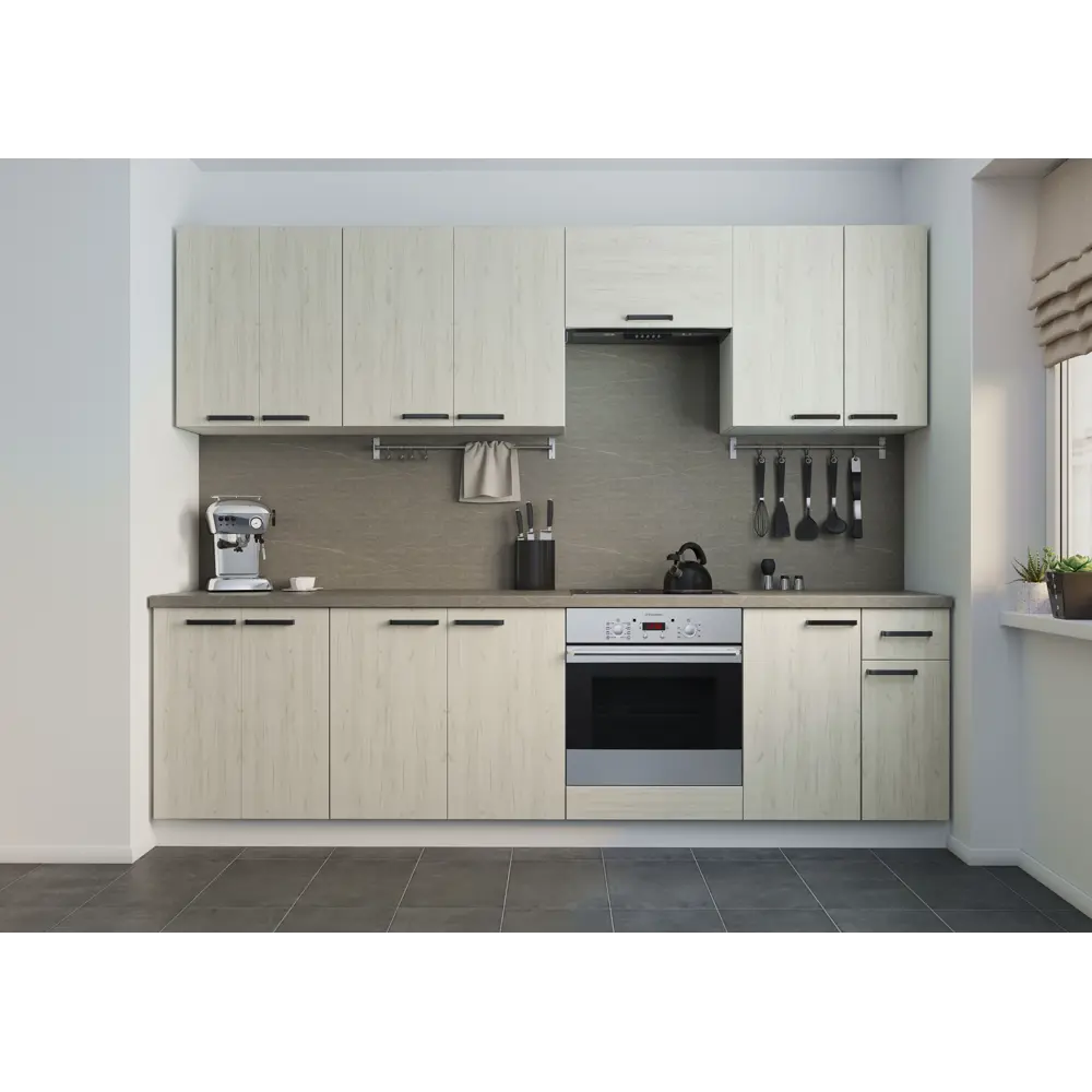 Кухонный шкаф навесной над вытяжкой Дейма светлая 60x33.8x29 см ЛДСП цвет светло-бежевый Santreyd STLM-2009188 - Вид №19