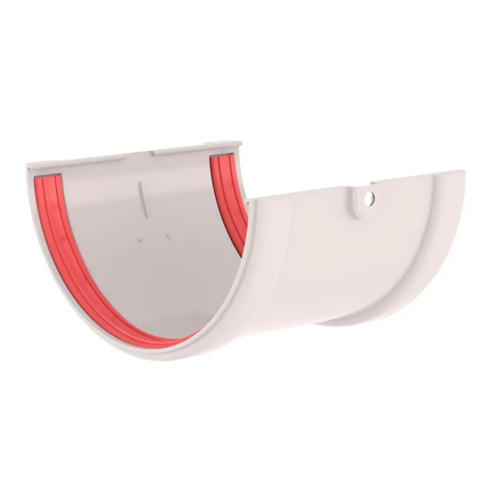 Соединитель желоба пластиковый Grand Line 128.5 мм цвет белый STLM-2096480