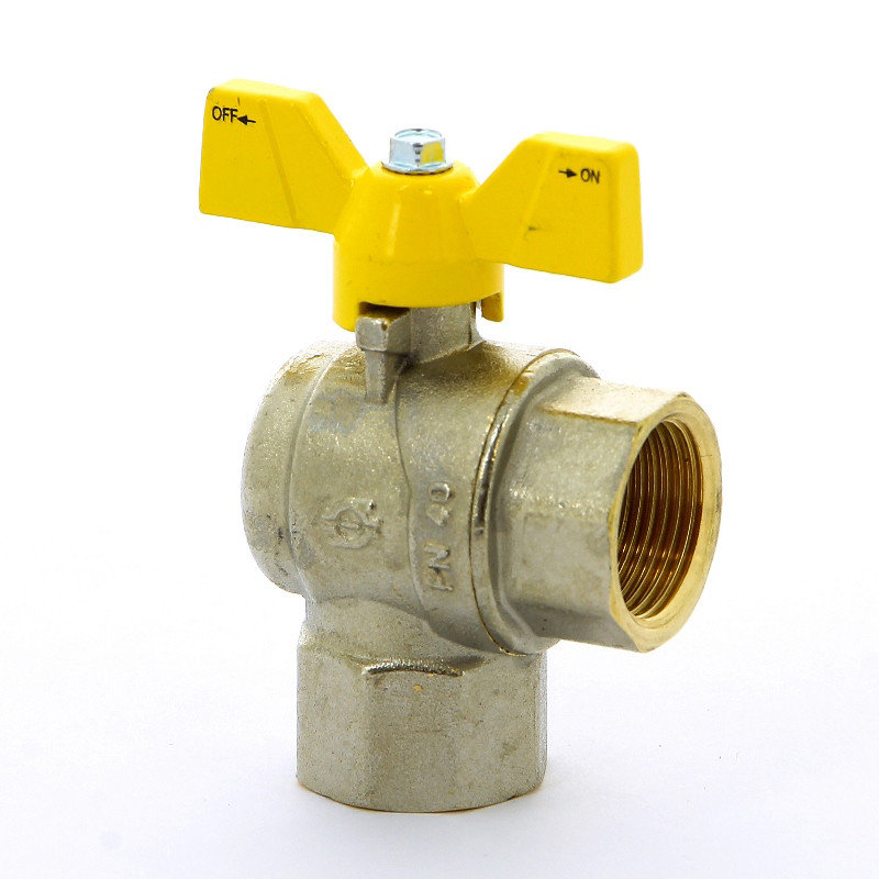 Кран шаровой для газа ВВ угловой FUTURGAS бабочка F.I.V. 1" FIV 8213R006