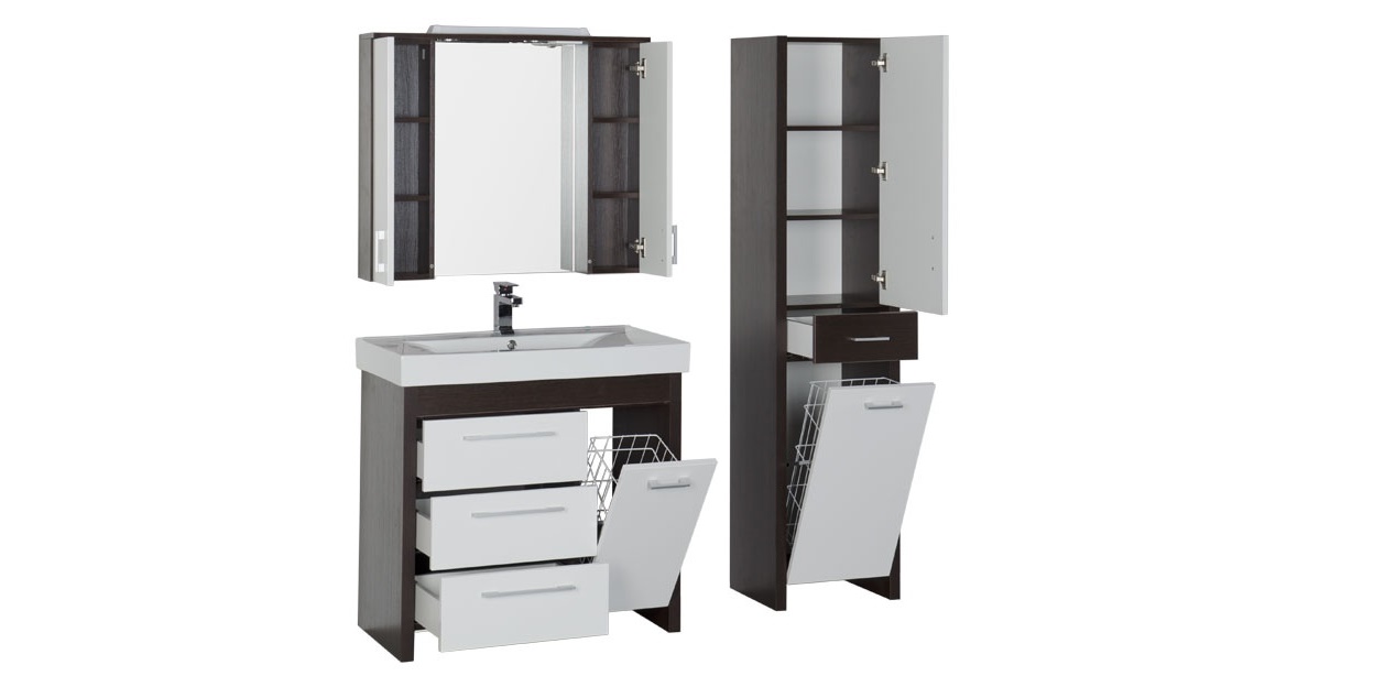 Комплект мебели Aquanet Тиана 90 венге 00177138 - Вид №2