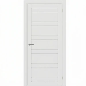Дверь межкомнатная глухая Паудер 90x200 см Hardflex цвет белый с замком и петлями