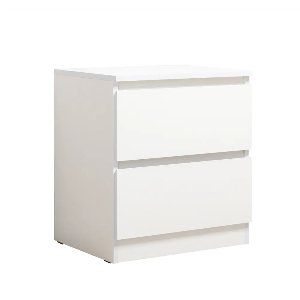 Тумба прикроватная 2 ящика 49x53.8x38.2 см ЛДСП цвет белый шагрень Santreyd STLM-2082622 - Вид №1