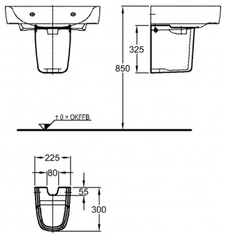Полупъедестал для раковины Keramag Renova Nr.1 Plan 292110000 Santreyd  - Вид №4
