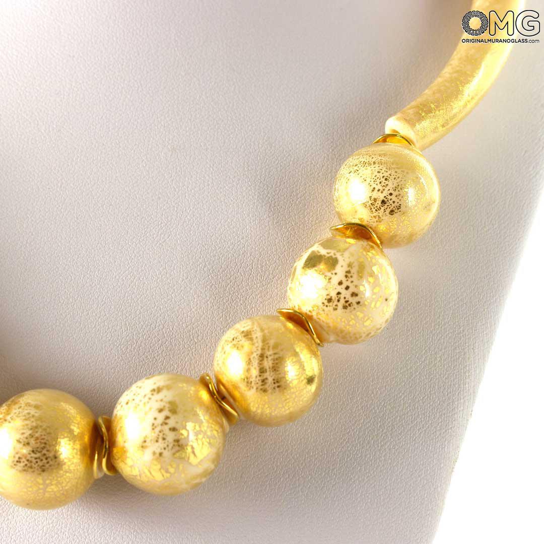 4654 ORIGINALMURANOGLASS Колье Пенелопа - Золото - муранское стекло OMG 48 см  - Вид №1