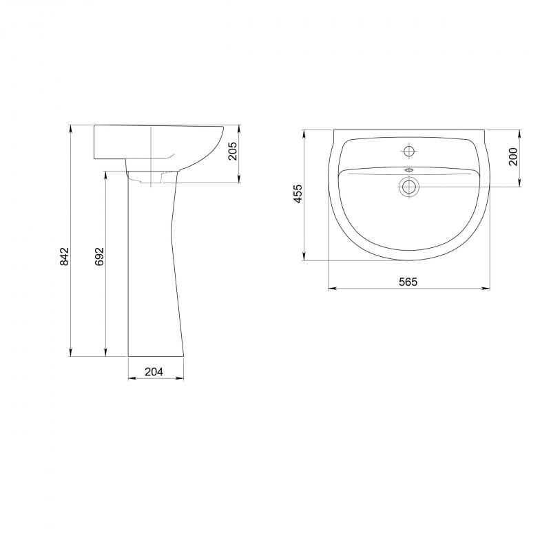 1.3111.5.S00.11B.0 Пьедестал для раковины прямоугольная SANTERI  - Вид №1