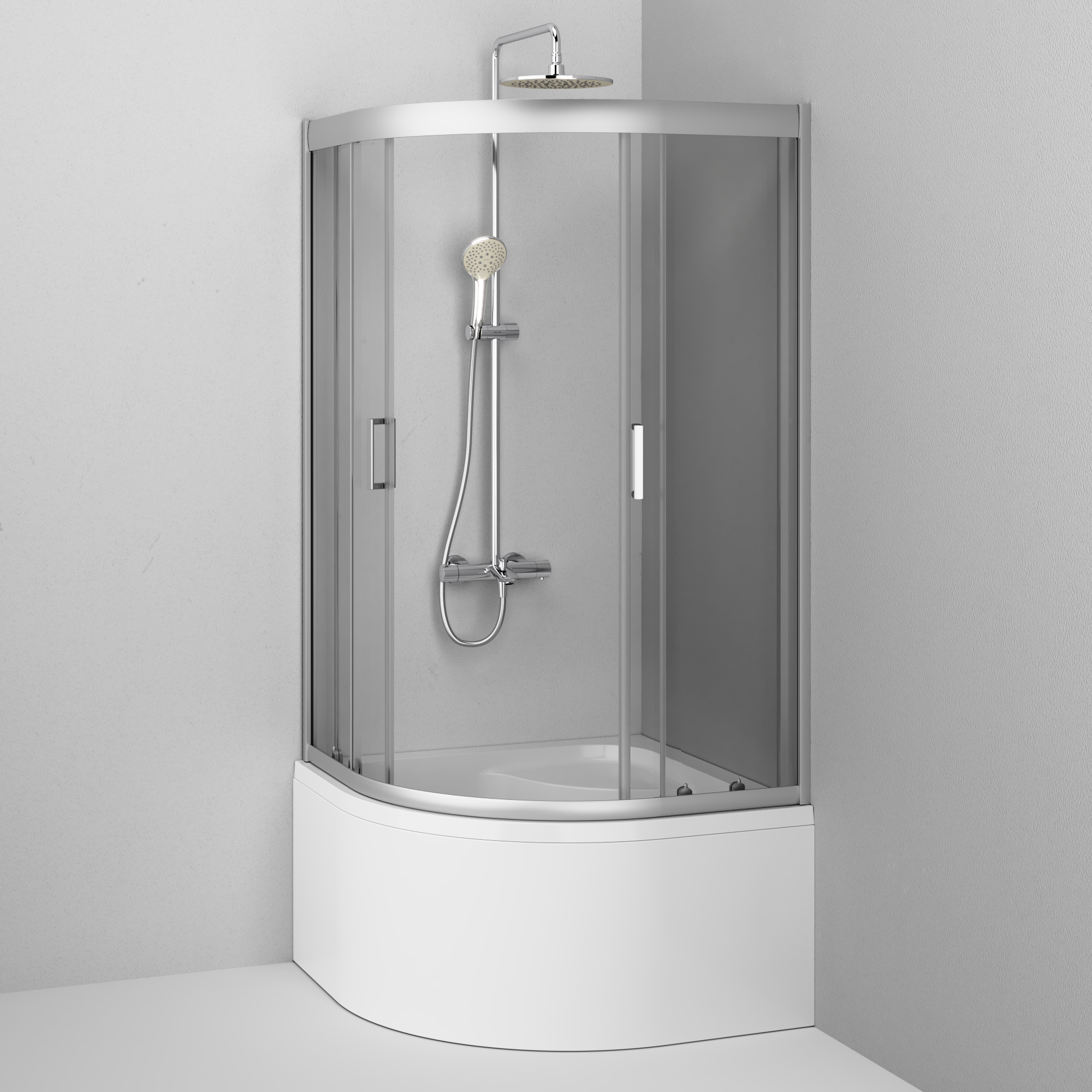 W90G-401A090WT Deep душевое ограждение 90х90стекло прозрачноепрофиль мат. серебробез поддона AM.PM Gem - Вид №2