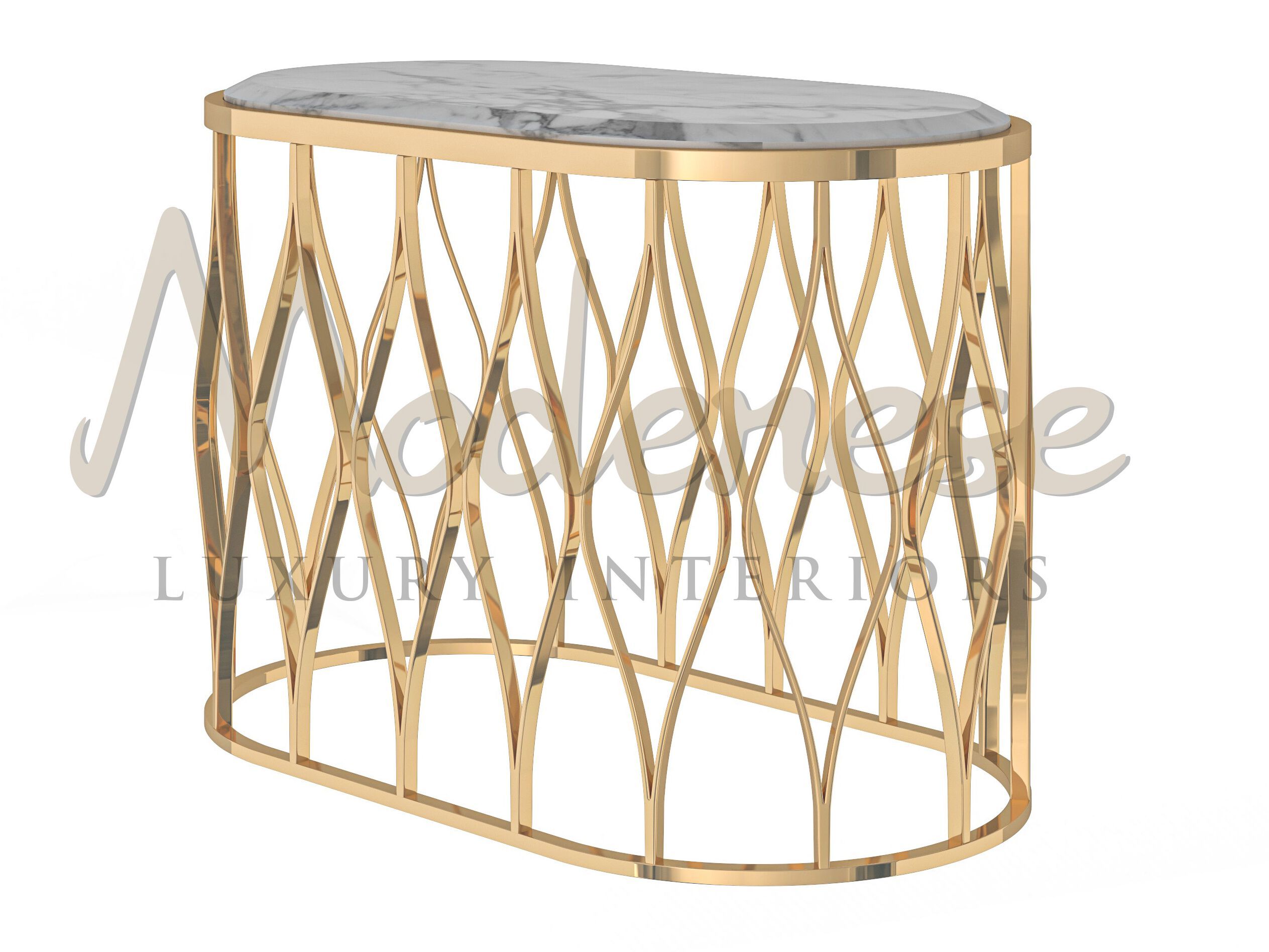 Мраморный овальный журнальный столик Modenese Luxury Interiors OPULENT CARINA ARCH-00034662 - Вид №1