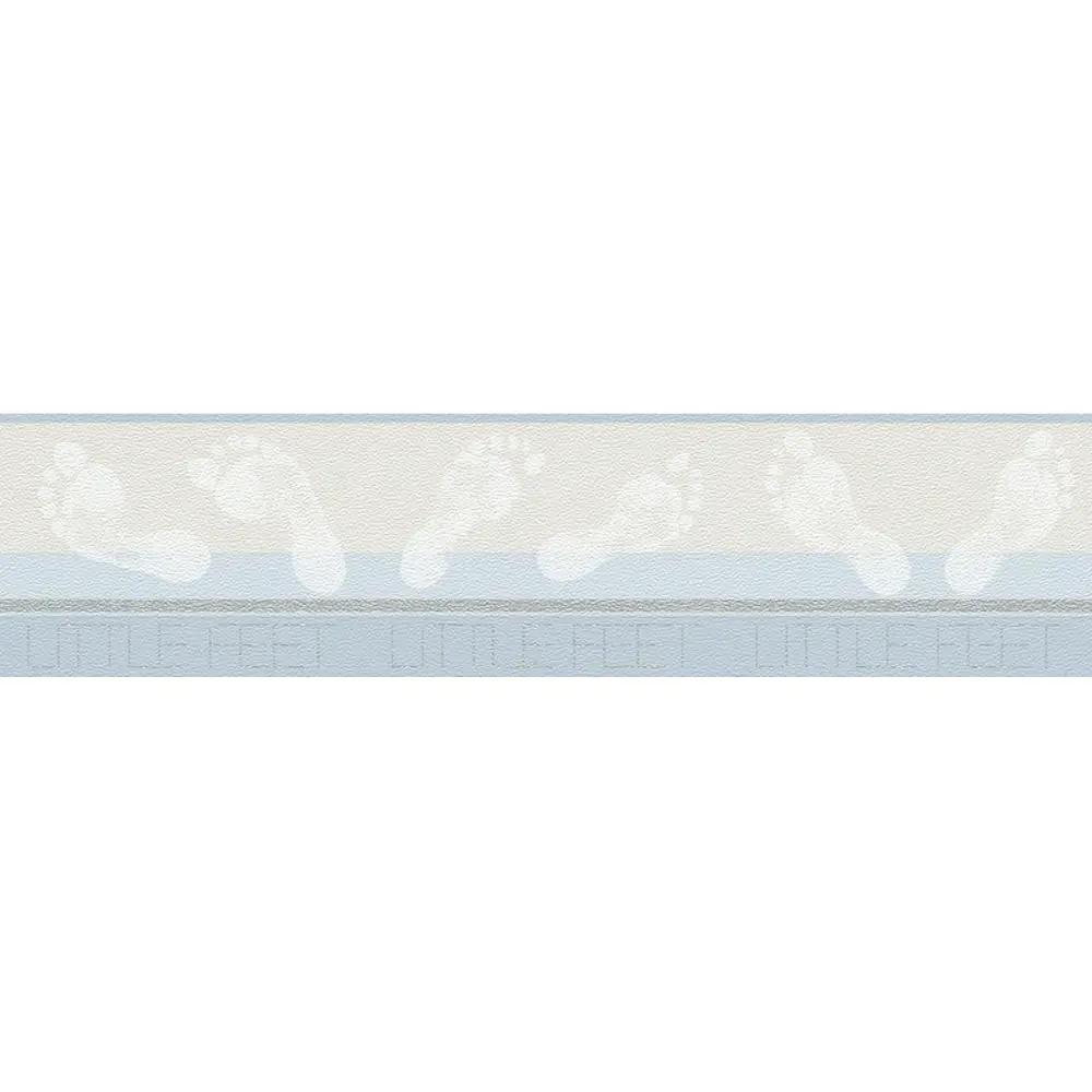 Бордюр бумажный 0,13х5 м, следы, голубой, Ra134209 Rasch STLM-2132616