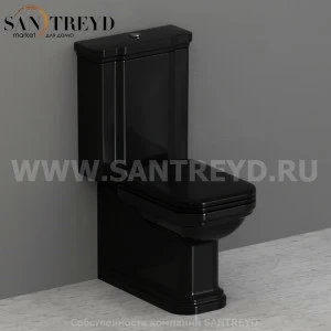 411704 Компакт унитаз с бачком Черный Kerasan Waldorf Италия