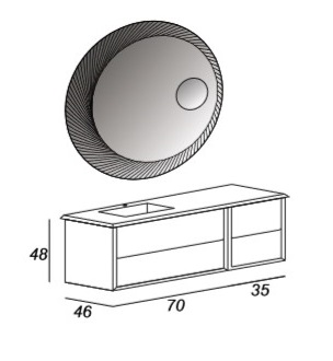Мебель для ванной CEZARES BELLAGIO 105 Blue Stone - Вид №2