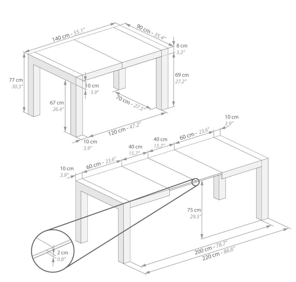 Прямоугольный выдвижной обеденный стол в меламине Mobili Fiver IACOPO ARCH-00045798 - Вид №18