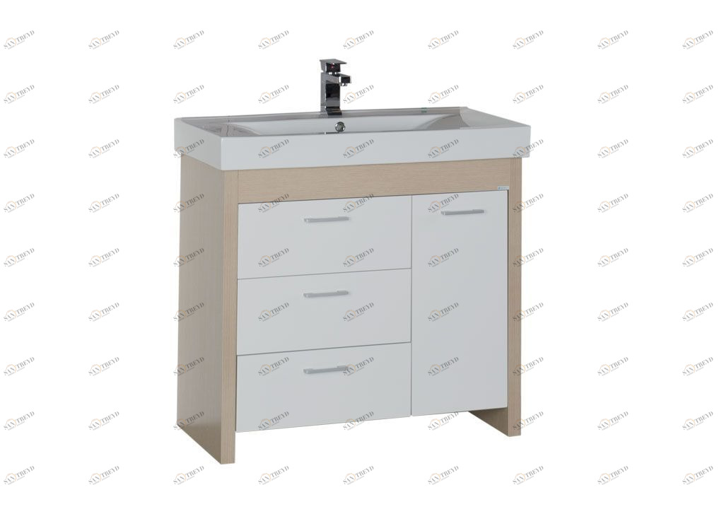 Тумба с раковиной Aquanet Тиана 90 светлый дуб 0017707100177118