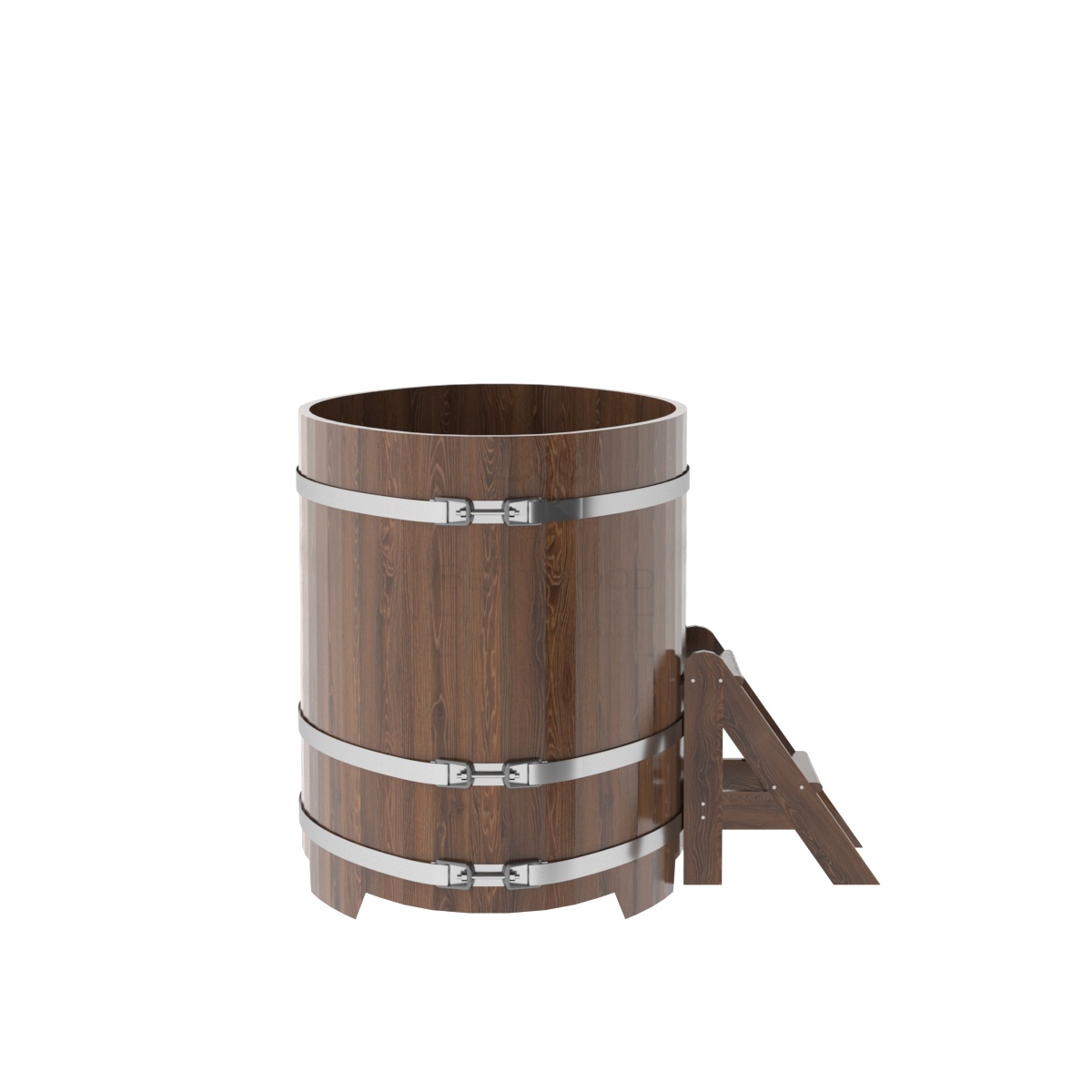 1292 Купель овальная из дуба 0,92х1,66х1,1 морёная Alyarus  - Вид №2