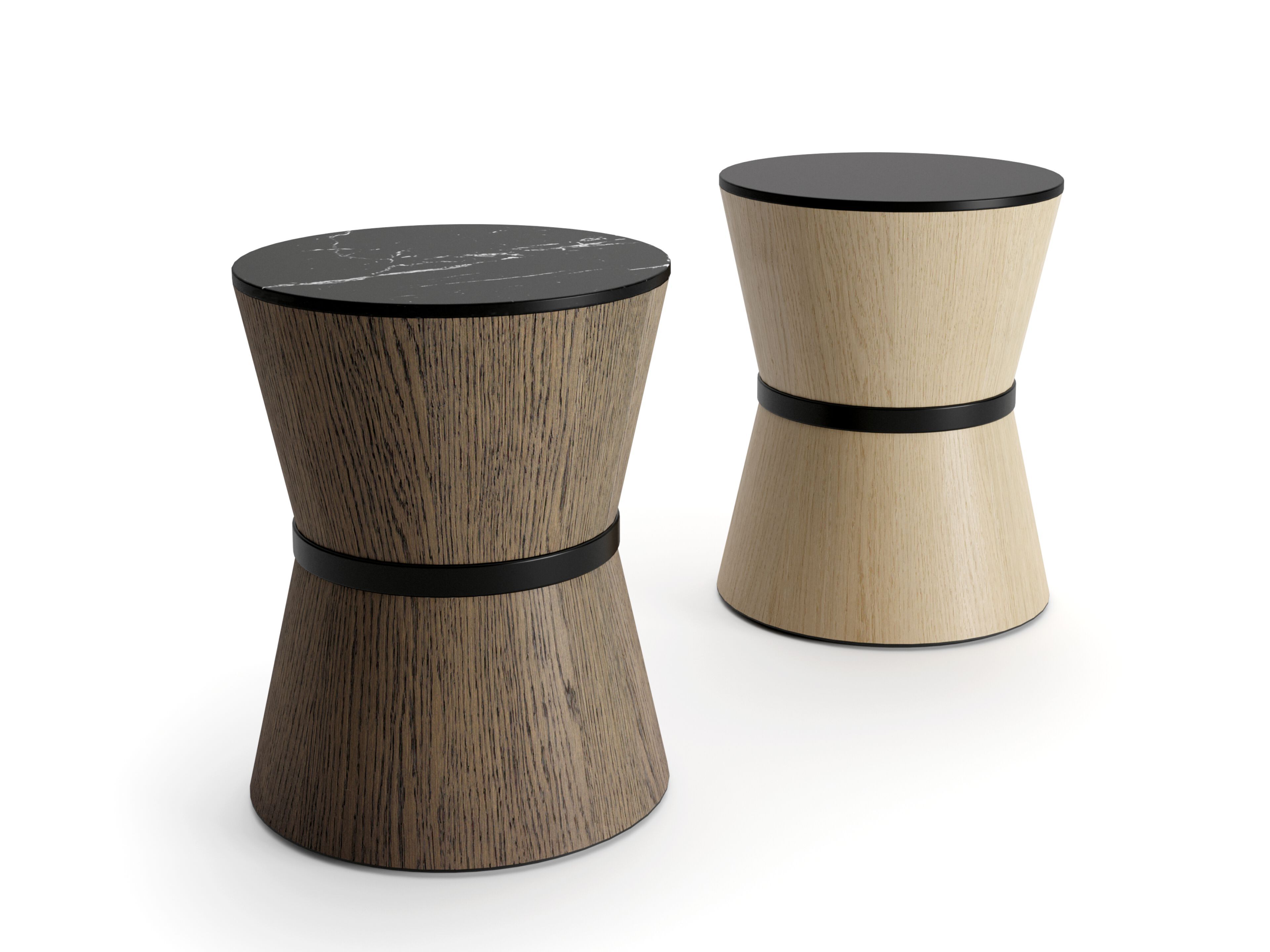 Круглый деревянный журнальный столик с керамогранитом Innova Imbottiti Мокко ARCH-00043650 - Вид №1