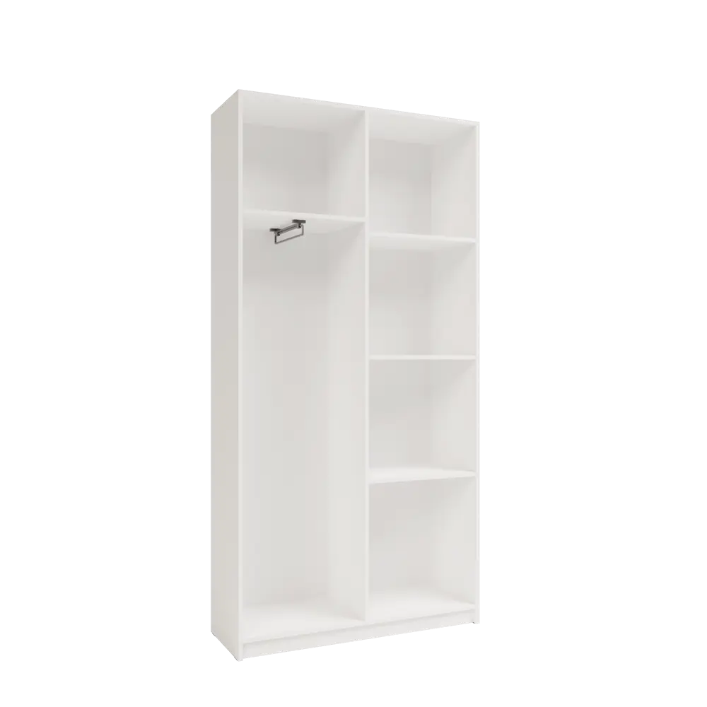 Шкаф распашной Турин с 2 дверями 100x200.9x37.2 см ЛДСП цвет белый Santreyd STLM-2201001 - Вид №4