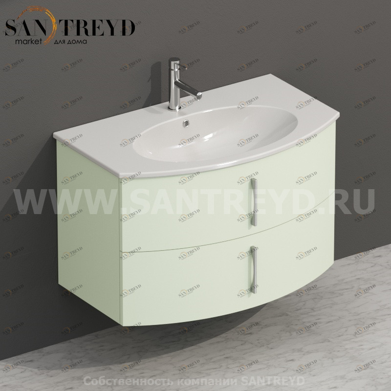 MDMC80Y003 Тумба с двумя ящиками 78 см зеленая Globo 4ALL Италия Ceramica Globo