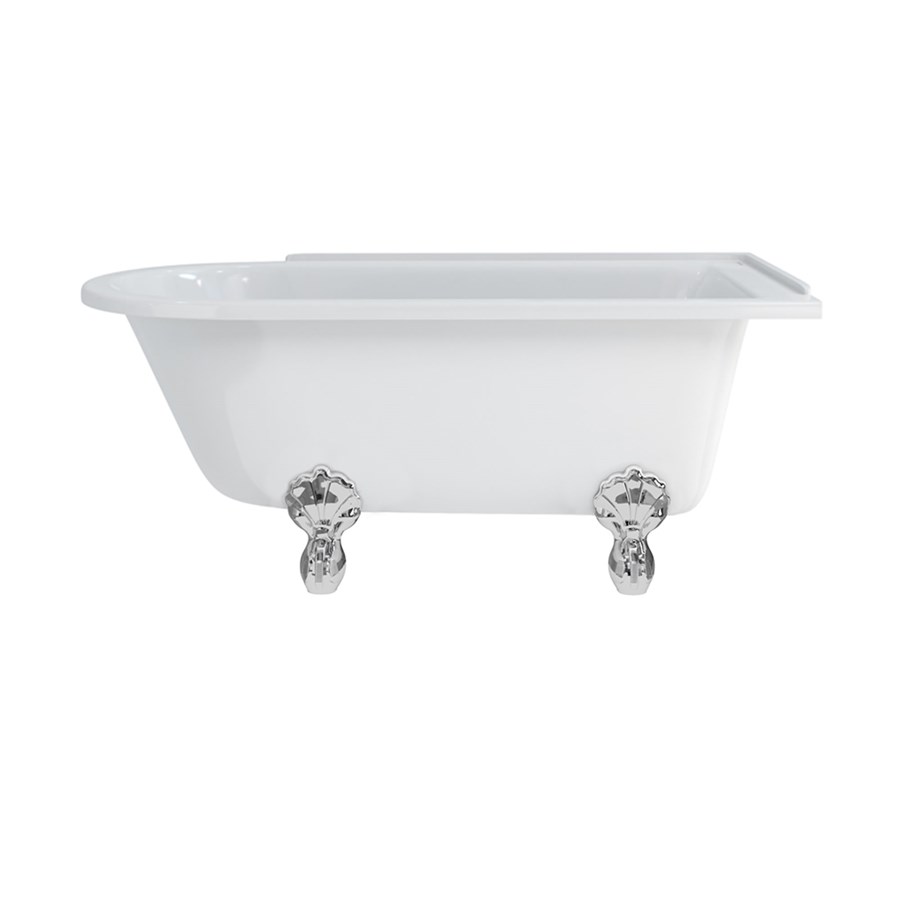 Burlington Душевая ванна для правой руки Hampton 150 см с роскошными ножками Правая рука с ножками Luxury Classic в белом цвете L3W E21 