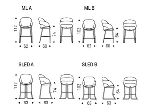 Высокий мягкий стул со спинкой Cattelan italia Камилла ARCH-00059126 - Вид №4