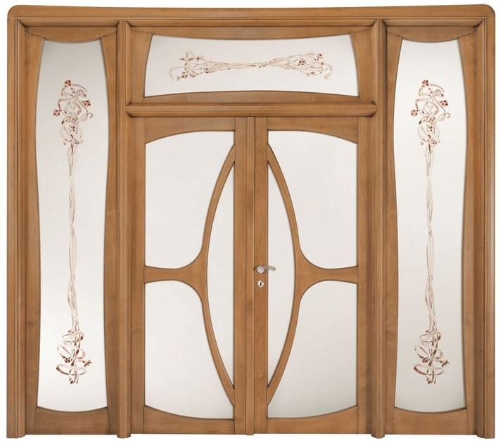 LEGNOFORM Дверь из массива дерева и стекла с фрамугой и светлыми стенками Liberty sun-id-1452905 - Вид №2