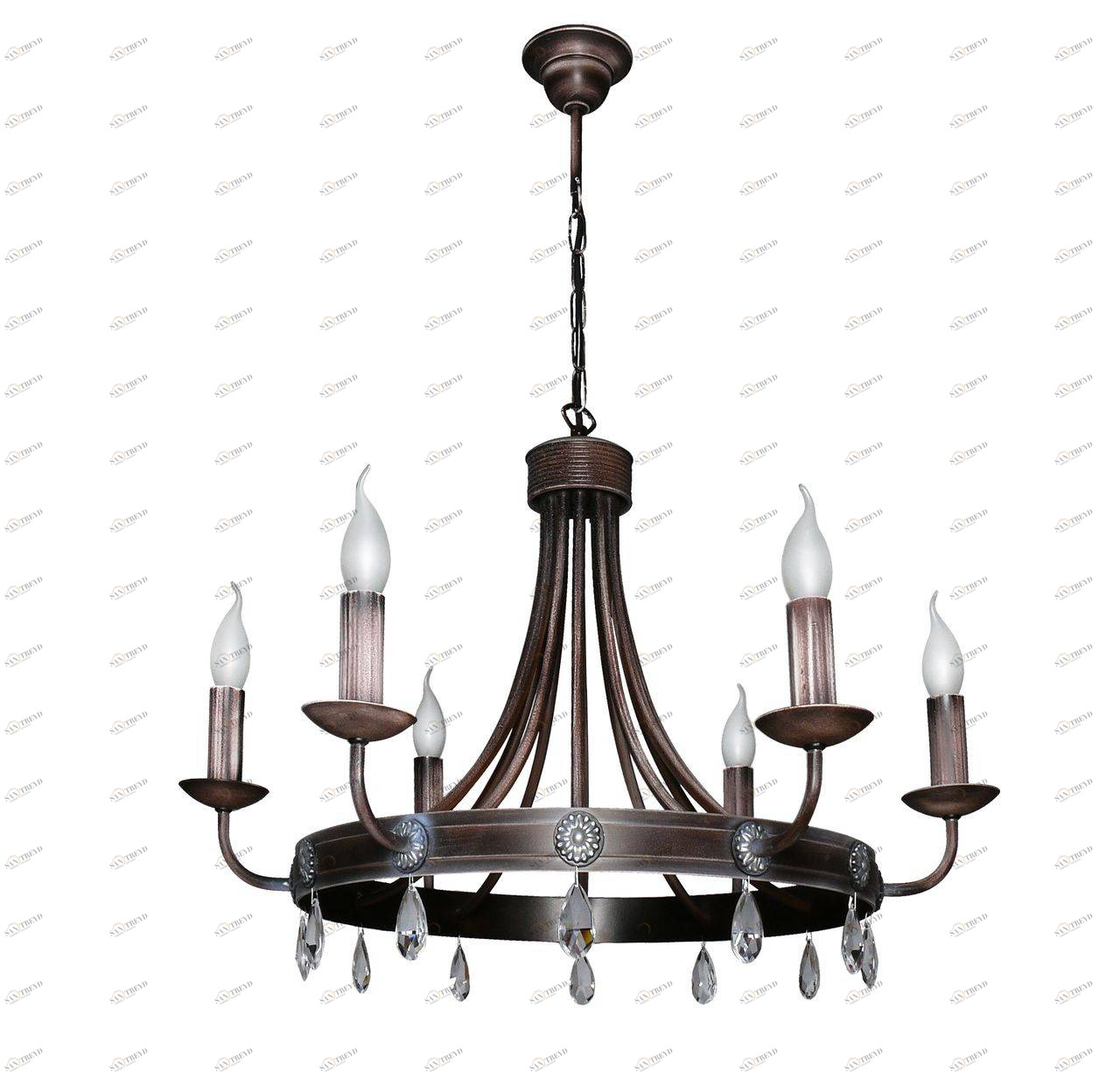 Люстра дизайнерская Boy коричневая 10045-6L SUPERNW СВЕЧИ 056810 Коричневый 