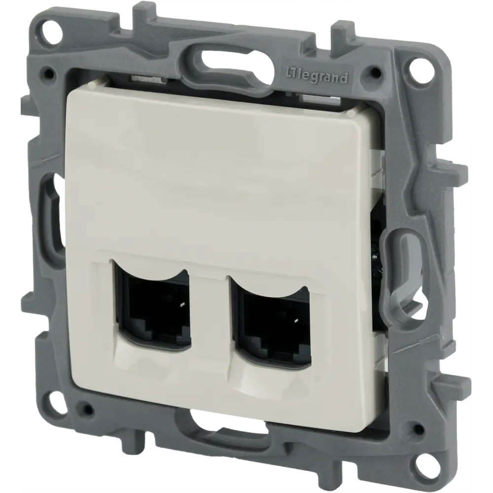 Розетка компьютерная двойная RJ45 категория 6 UTP - Legrand Etika - слоновая кость STLM-2125205 - Вид №1