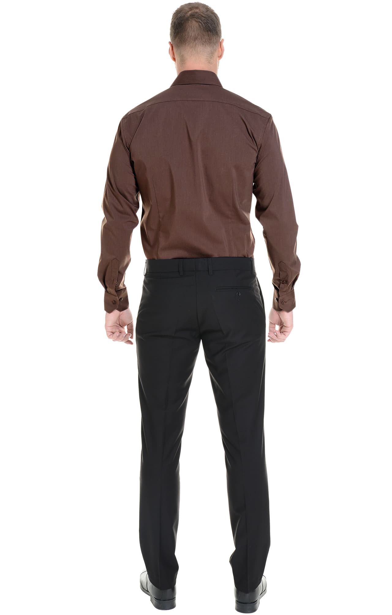 62455 Рубашка мужская  chocolate El-Risto  Корпоративная одежда  размер 42/176-182  - Вид №3