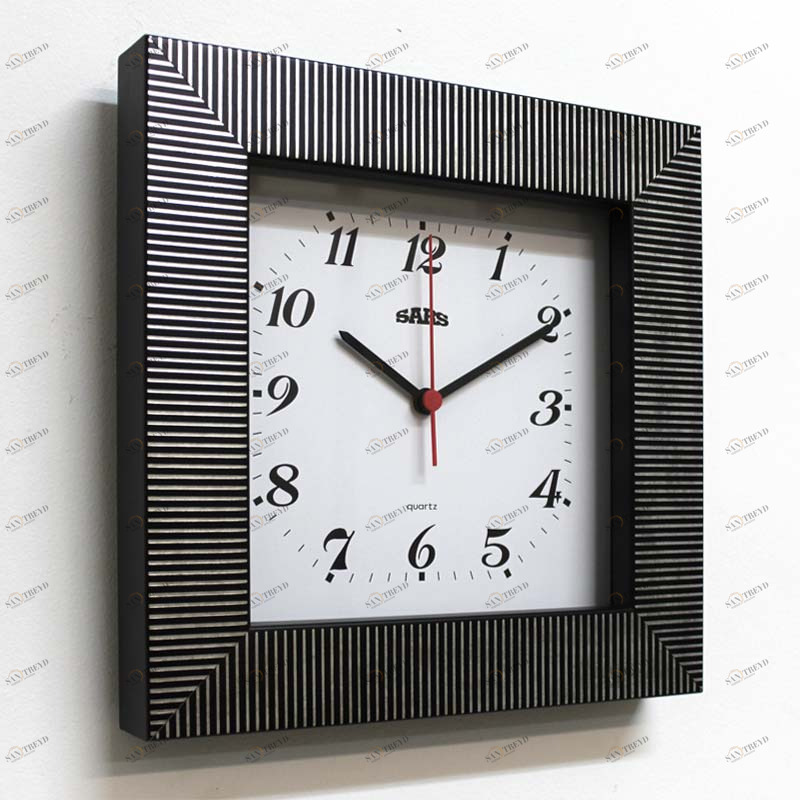 Часы настенные черные квадратные Sars SARS ДИЗАЙНЕРСКИЕ 00-3967101 Черный 