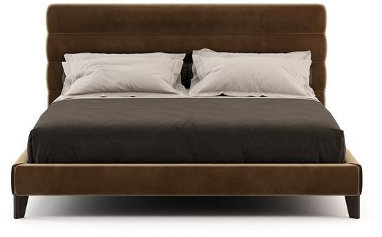 Domkapa Двуспальная кровать из бархата с мягким изголовьем  Dka33  - Вид №1
