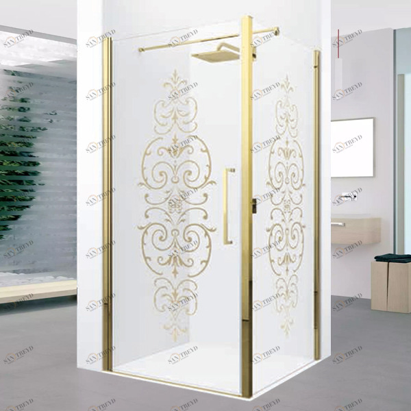 Душевой уголок 77x77 YOUNG 2.0 G+F Novellini YOUNG 2.0 с принтом Victorianna Gold Y2G7472OY2FG7572O