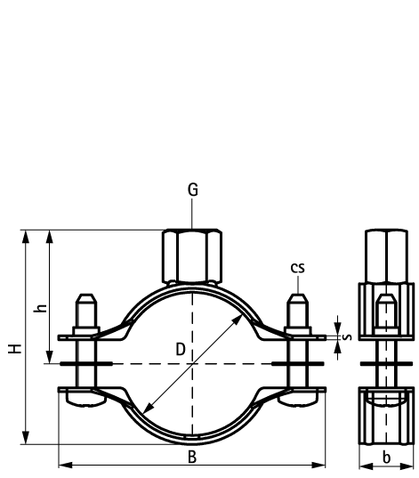 33035216 2S Хомуты без вкладыша (M8/10) для изолированных, стальных, медных, чугунных и пластиковых (многослойных) труб walraven  - Вид №1