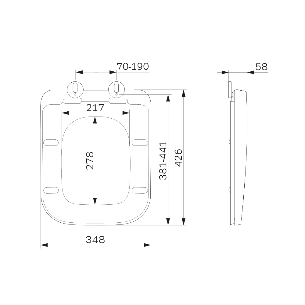 C117852M Сиденье для подвесного унитаза wrap-over микролифт AM.PM Tender S  - Вид №3
