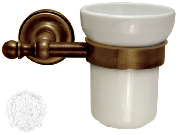 Стакан для щеток MIGLIORE Mirella ML.MRL-M060.CRDO - хром/золото  - Вид №3