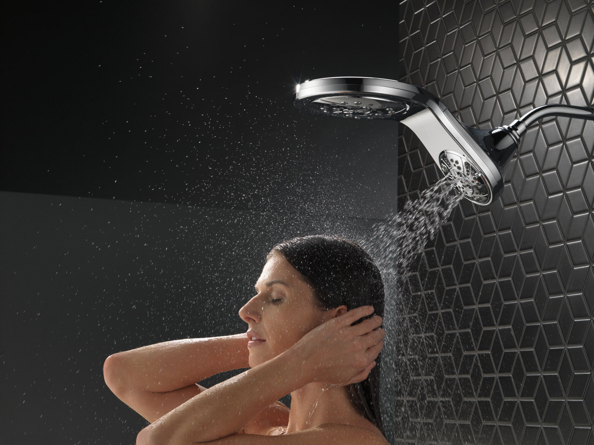 58581-PK HydroRain® H2Okinetic® In2ition® Душ два в одном с 5 настройками Delta Faucet Universal Showering Хром  - Вид №18