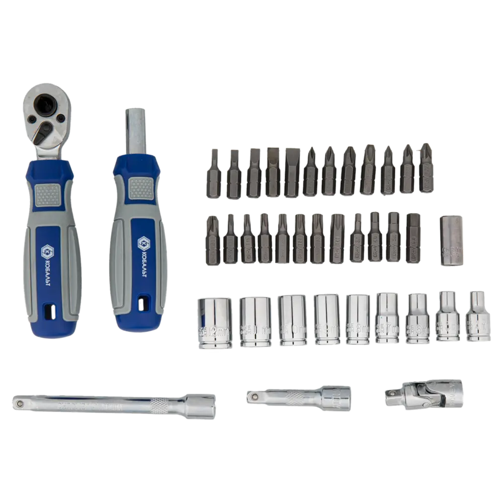 Набор инструментов КОБАЛЬТ 915-069 с головками и битами 38 предметов 89374119 STLM-1565962 - Вид №1