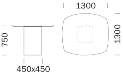 Pedrali Квадратный стальной стол  Tae_130x130  - Вид №5