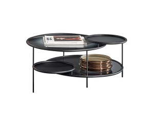 Круглый стол из стали и стекла