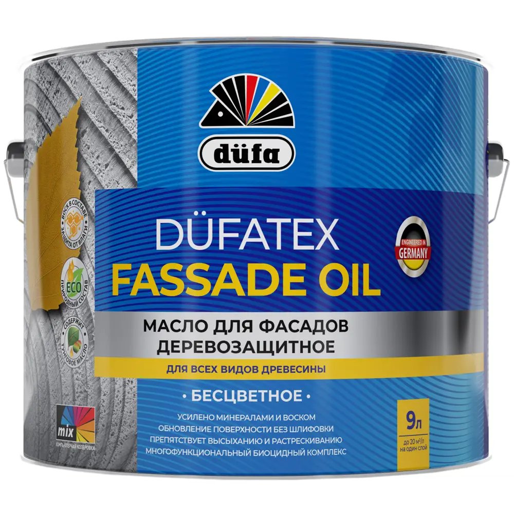 Защитное масло для фасадов Dufatex Fassade Oil цвет прозрачный 9 л 89414112 STLM-2123458 