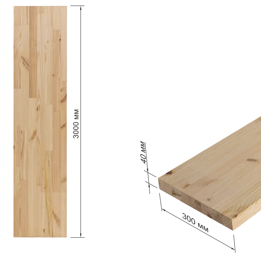 Тетива сращенная хвоя сорт АВ 40x300x3000 мм Santreyd STLM-2136346 - Вид №6