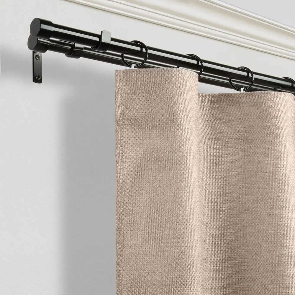 Карниз двухрядный раздвижной d19/16 мм заглушка 160-320 см цвет черный ORBIS STLM-2042111 - Вид №4