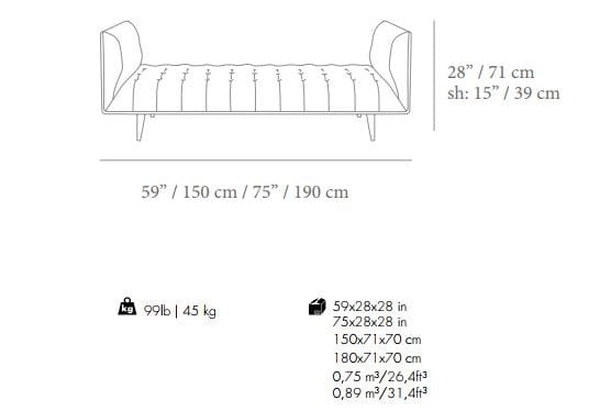 Мягкая скамейка из ткани Mambo Unlimited Ideas ARCH-00103423 - Вид №9