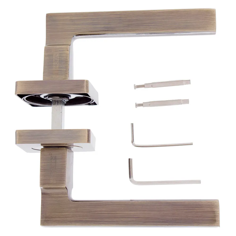 Ручки дверные на розетке Puerto AL 514-02, алюминий, цвет античная бронза STLM-2186433 - Вид №2