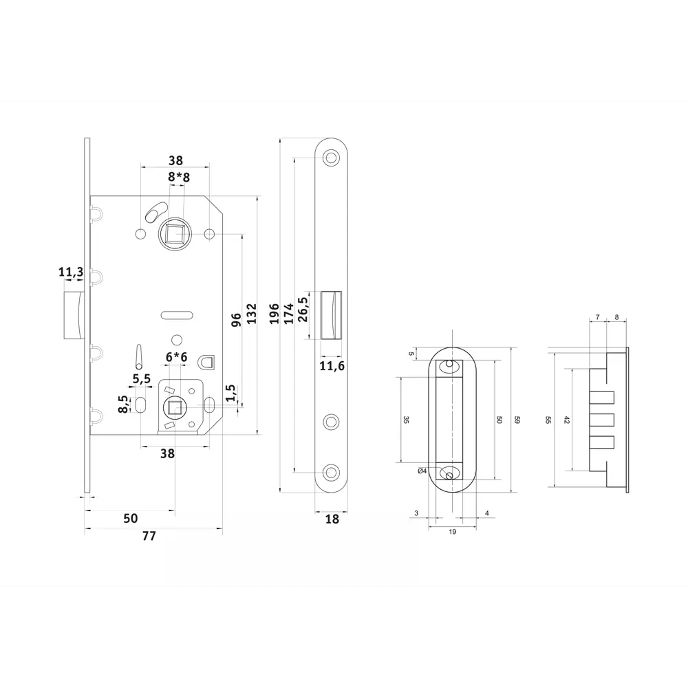 Защелка под фиксатор магнитная 600-M AB, 96 мм, сталь, цвет бронза PALLADIUM STLM-2037224 - Вид №3